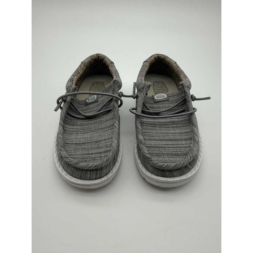 Hey Dude Wally Toddler Blend Linen Stone Grey Slip On Loafers Shoes TD8